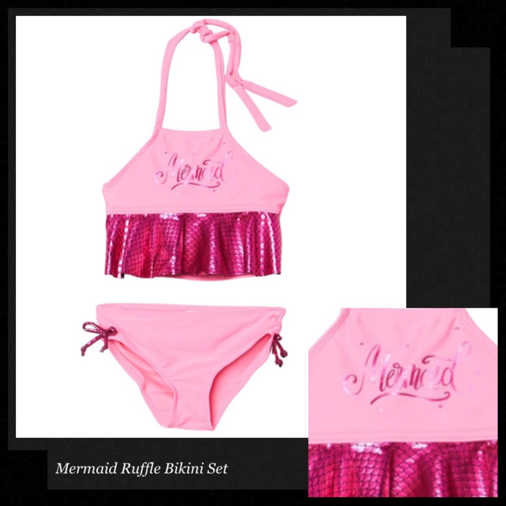 LIMITED TOO Mermaid Ruffle Bikini 2-Piece Set